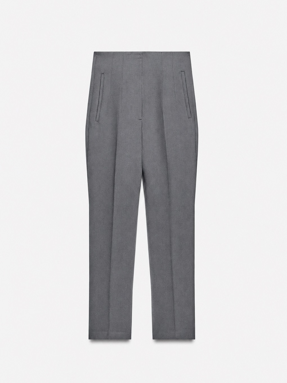 ZARA High-Waisted Slim-Fit Ankle Pants – Size L – Gray